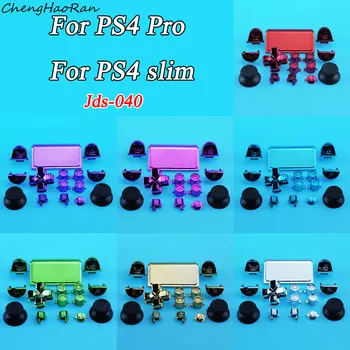 1PCS מלא סטים Chrome Dpad R1 R2 L1 L2 כפתורים עבור Sony Dualshock 4 PS4 Pro Slim ד '040 ד' -040 בקר אלחוטי