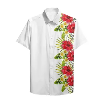 2023 הקיץ של גברים פרחוני בסגנון סיני חולצה שרוול קצר חולצות הוואי לגברים בתוספת גודל יבש מהירה לכל היותר חולצת טריקו גבר Camisa