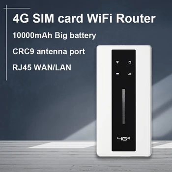 1Set 4G כרטיס ה SIM-Wifi נתב מודם Lte נסיעות כיס רשת אלחוטית נקודה חמה יציאת RJ45 נייד נתב Wifi לבן 10000Mah סוללה פלסטיק