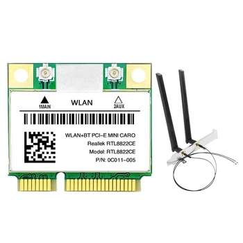 RTL8822CE Wifi כרטיס עם אנטנה 1200Mbps 2.4 G+5Ghz-802.11 AC רשת Mini Pcie BT 5.0 תמיכה הנייד/מחשב Windows 10/11