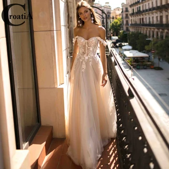 Croadia Pastrol סקסי החתונה השמלה כתף כפתור מודרני כלה עבור אישה 2023 החדש אפליקציות Vestidos דה נוביה בהזמנה אישית