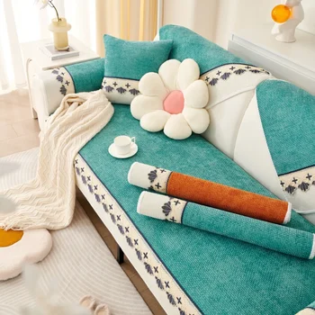 מודרני לעבות ספה שטיח בצבע רב אנטי להחליק ארבע העונות ספה מגבת פשוטה קישוט בסלון ספה מבד כיסוי