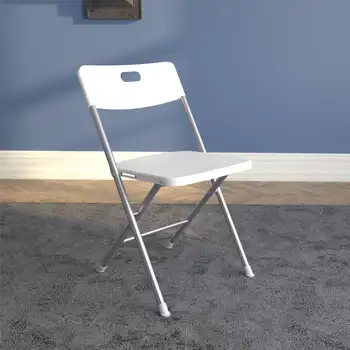 מעמודי התווך שרף מושב & אחורה את הכיסא המתקפל, לבן, 4-Pack