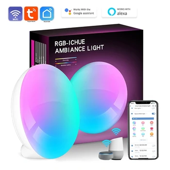 LED Smart Wake-up אור בקרת יישום תואם עם Google עוזר Aleax עבור חדר השינה ליד המיטה המשחק שולחן העבודה סביבה לילה אור
