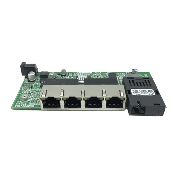 הפוך פו 10/100/1000M Ethernet Gigabit switch סיב אופטי יחיד מצב 4 RJ45 ו-2 SC סיבים Motherboard1.25G 20 ק 