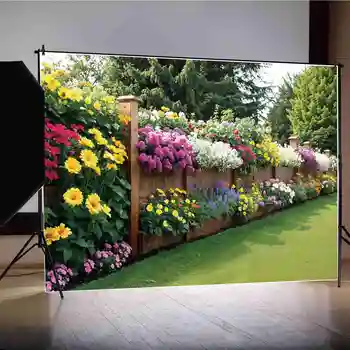גן פרחים קיר תפאורות צילום צבעוני פרח קיר מעץ אישית לילדים תמונה רקע סטודיו אביזרים