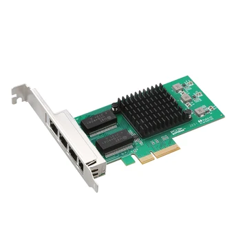 I350-T4 Ethernet Controller PCIe 4x Quad RJ45 4Ports כרטיס ה Lan 10/100/1000Mbps-Gigabit LAN-שרת מתאם רשת Ethernet כרטיס