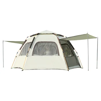 אוהל קמפינג משפחתי לתיירים ל 8 אנשים חיצוני עמיד למים מסיבה גדולה גינה טיולים מקלט ציוד ואביזרים