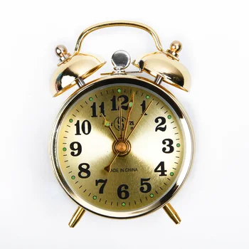 פרסה מכני זהב שעון מעורר ידנית רוח וינטג מתכת שעון חמוד וינטג מתכת שעון חמוד שעון מעורר הבית.