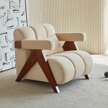להירגע בסלון הכיסא יוקרה נורדי עץ מלא לבן כורסא הכיסא לחשב עיצוב Cadeiras דה-Sala De Estar Fauteuils