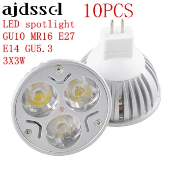 זרקור LED נורות led גבוהה חשמל מנורת E27 GU10 E14 GU53 Dimmable 3X3W אור מנורת Led MR16 AC&DC 12V ניתן לעמעום AC110V 220V