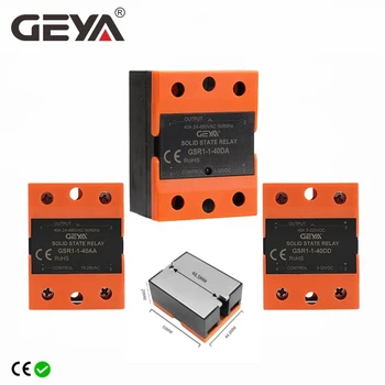 GEYA שלב אחד Solid State Relay DC ל-AC DC ל-DC-AC ל-AC 10A 25 א 40A 60A 80A 100A 120A ללא כיסוי GSR1-1