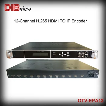 Dibview OTV-EPA12 12-ערוץ H. 264, H. 265 מקודד וידאו 1080p@60fps עם 4 MPTS פלט טלוויזיה דיגיטליים headend