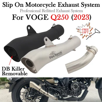 Slip-On עבור VOGE Q250 ש 250 2023 אופנוע מערכת הפליטה לשנות 51MM DB הרוצח פליטה אופניים לברוח מוטו צינור באמצע הקישור צינור