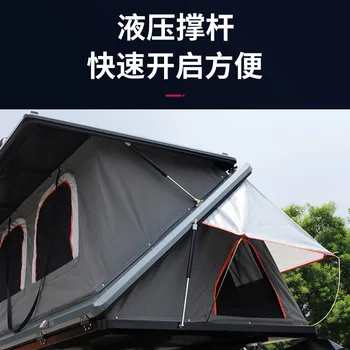 המכונית הידראולי אוהל גג N סוג קיפול האוהל חיצוני סגסוגת אלומיניום עמיד למים כפול אוהל עם סולם טלסקופי