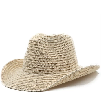 פשוט קיץ גברים נשים קש חלול המערבי כובע אלגנטי הגברת סומבררו גבר בוקרת חיצונית חוף ג ' אז כובע השמש