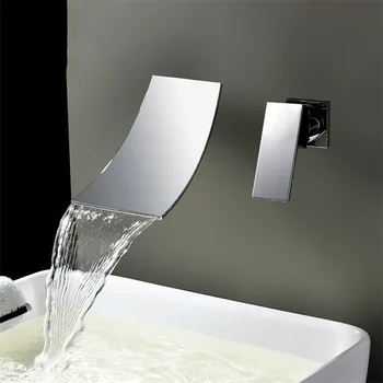 מוסתר נחושת חמים וקרים מעורבבים לפצל את קיר האמבטיה, עיסוי חדר מקלחת חמה וקרה אגן מיכל מים בצד ברז