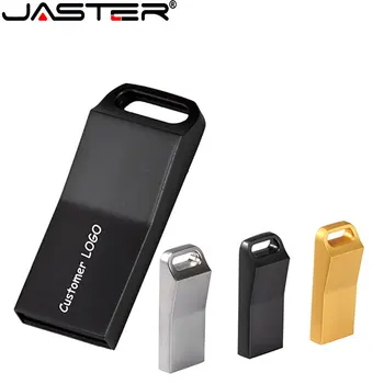 ג ' סטר שחור מתכת, כונן Flash מסוג USB 128GB חינם מותאם אישית לוגו מקל USB 64GB 32GB 16GB בחינם מפתח טבעת עט כונן 8GB 4GB מתנה עסקית