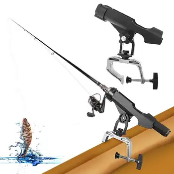 התקנה קלה דיג בעל מוט מתכוונן דיג בסירה בעל מוט עם מלחציים פתיחת הר על 360 מעלות.