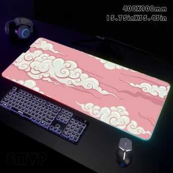 ענן ורוד RGB משטח עכבר גדול גיימר Mousepads LED שולחן שטיח מחצלת עכבר עם תאורה אחורית נייד רפידות זוהר מקלדת מחצלות