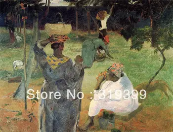 פול גוגן ציור שמן רבייה על פשתן קאווה,פירות עונה, או מנגו,100% עבודת יד,מהירה,באיכות מוזיאון