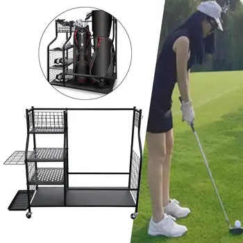 תיק גולף אחסון מדף, גולף אחסון המוסך מארגן תיק הגולף ארגונית מחזיק עבור מועדוני גולף ארגון גולף
