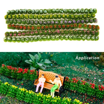 3pcs סימולציה זעיר פרח, דשא דגם עצמית מקל אדריכלות בניין פריסת פארק קישוט דיורמה