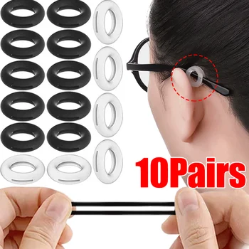 20pcs שקוף סיליקון נגד החלקה למשקפיים האוזן ווים סיבוב הפלטה בעל אלסטיות כוסות אוזן וו משקפיים אביזרים