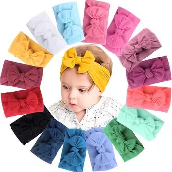 15 צבעים התינוק ניילון קשורים Headbands בנות גדולות 5 ס 
