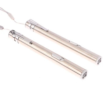 עבור רופאים חדשני USB חזק החייבת נירוסטה עמיד למים בדיקה LED עט פנס מחזיק מפתחות